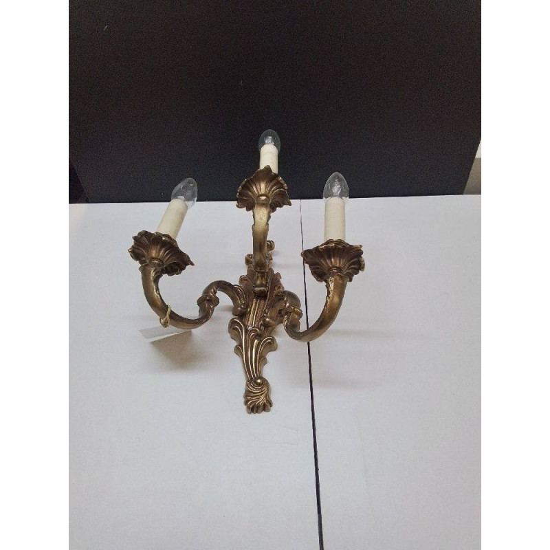 APPLIQUE 3 FEUX EN BRONZE 