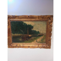 HUILE SUR TOILE ANCIENNE...