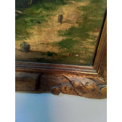 HUILE SUR TOILE ANCIENNE VUE PENICHES 