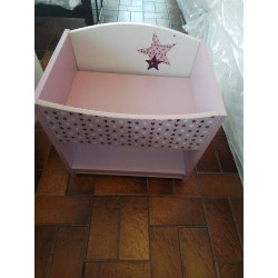 CHEVET ROSE ET BLANC 