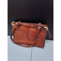 SAC A MAIN VINTAGE CUIR BRUN 