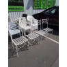 LOT 6 CHAISES BLANCHE EN FER FORGÉ 