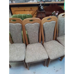LOT DE 4 CHAISES TISSU GRIS 