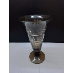 VASE VERRE FUMÉ 