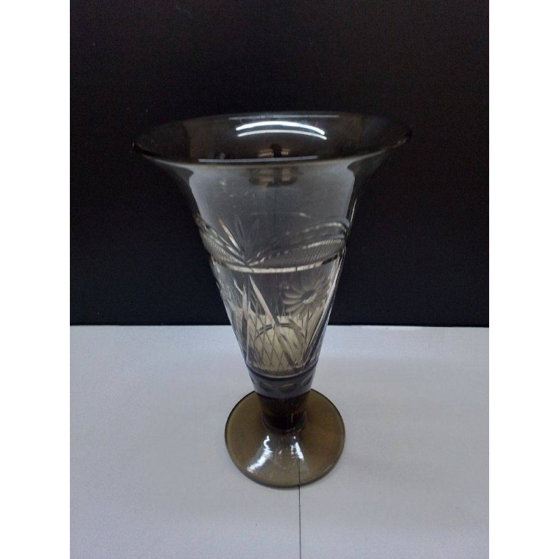 VASE VERRE FUMÉ 