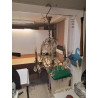 LUSTRE 5 FEUX LAITON ET PAMPILLES 