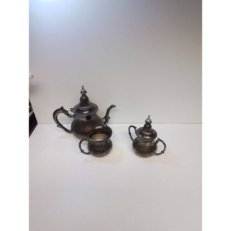 SERVICE A CAFE METAL ARGENTE