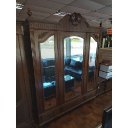 ARMOIRE 3 PORTES MIROITÉE 3 TIROIRS ANCIENNE