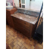 COMMODE ANCIENNE 5 TIROIRS DESSUS MARBRE