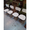 LOT 4 CHAISES BLANCHE FORMICA 