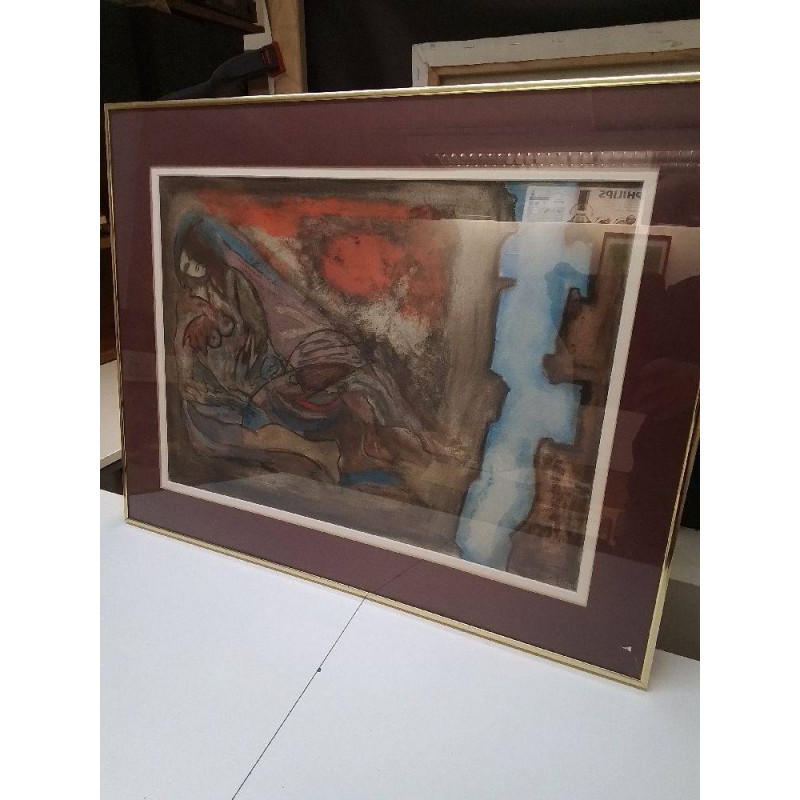 PEINTURE PASTEL ABSTRAITE SIGNEE