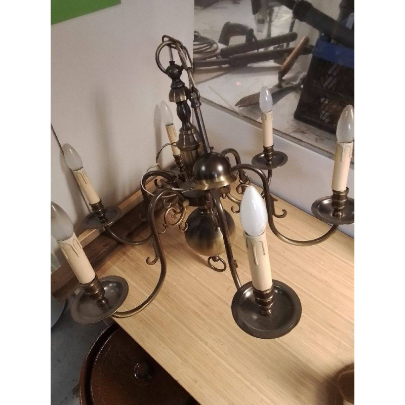 LUSTRE METAL 6 FEUX 