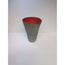 VASE CÉRAMIQUE GRIS ET ORANGE