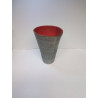 VASE CÉRAMIQUE GRIS ET ORANGE