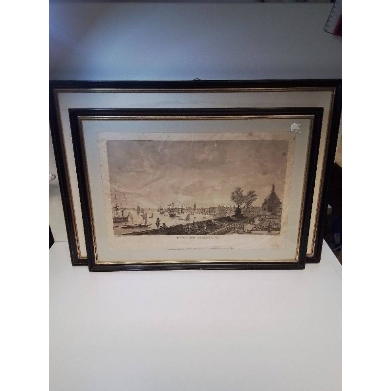 GRAVURE PORT DE BORDEAUX 
