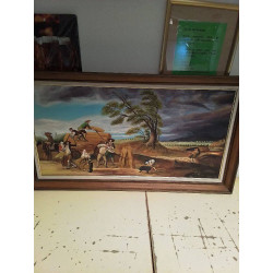 HUILE SUR TOILE AGRICULTEURS 