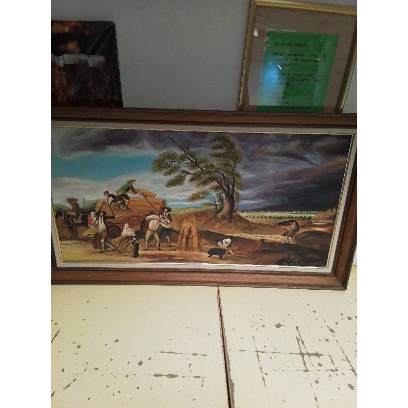 HUILE SUR TOILE AGRICULTEURS 