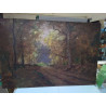 HUILE SUR TOILE SIGNÉE BASTIN PAYSAGE FORESTIER 