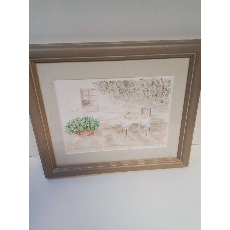 AQUARELLE VUE DE JARDIN