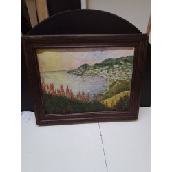 HUILE SUR TOILE VUE BORD DE...