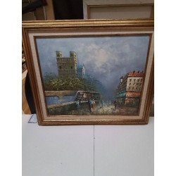 HUILE SUR TOILE RUE DE PARIS 