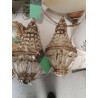 PAIRE D’APPLIQUES METAL DORE PAMPILLES 