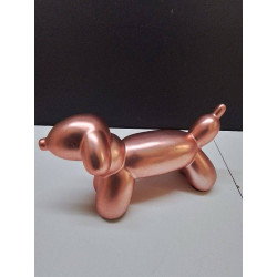 STATUETTE CHIEN ROSE