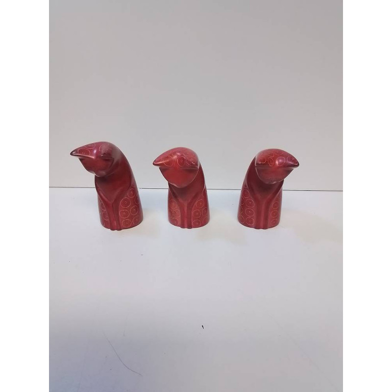 LOT PETITS CHATS ROUGE CÉRAMIQUE 