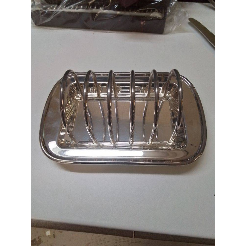SUPPORT A TOAST METAL ARGENTÉ 