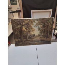HUILE SUR TOILE FORET SIGNE