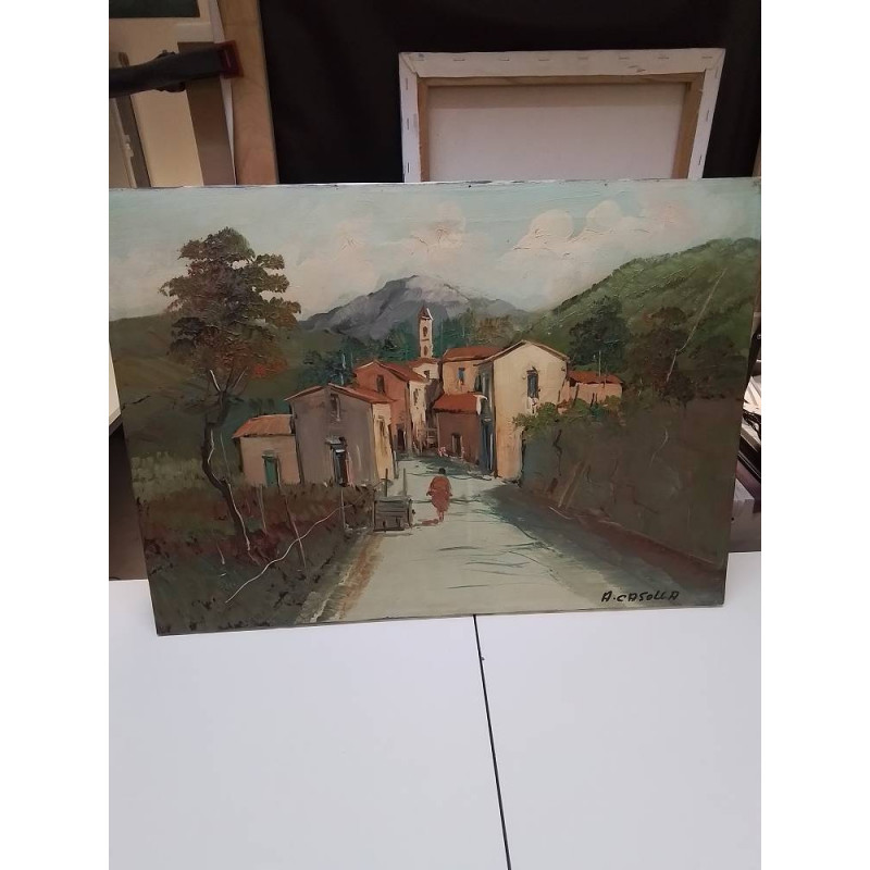HUILE SUR TOILE RUELLE SIGNE CASOLLA