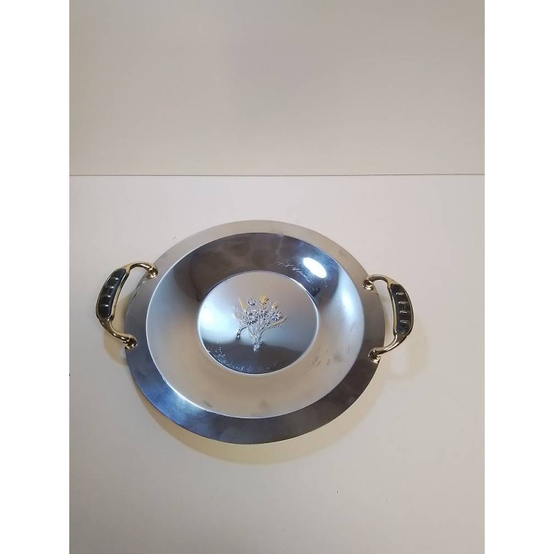 PLATEAU METAL MOTIF FLEURS