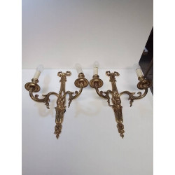 APPLIQUE 2 FEUX EN BRONZE...