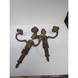 PAIRE APPLIQUE METAL 2 FEUX 