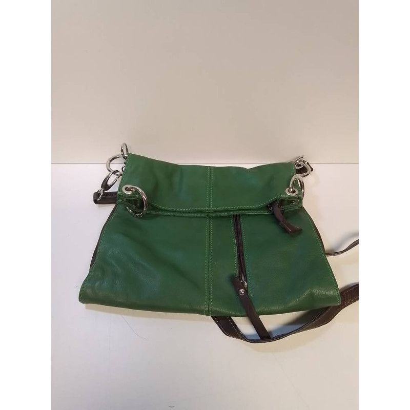 SAC A MAIN CUIR VERT