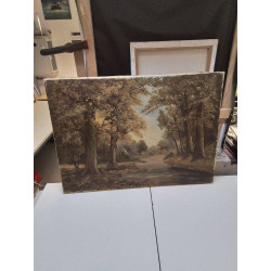 HUILE SUR TOILE FORET SIGNE