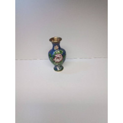 VASE CLOISONNÉ BLEUE