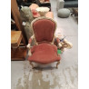 FAUTEUIL CABRIOLET TISSU ROUGE 