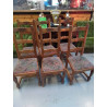 LOT 6 CHAISES CHÊNE ASSISES TISSU