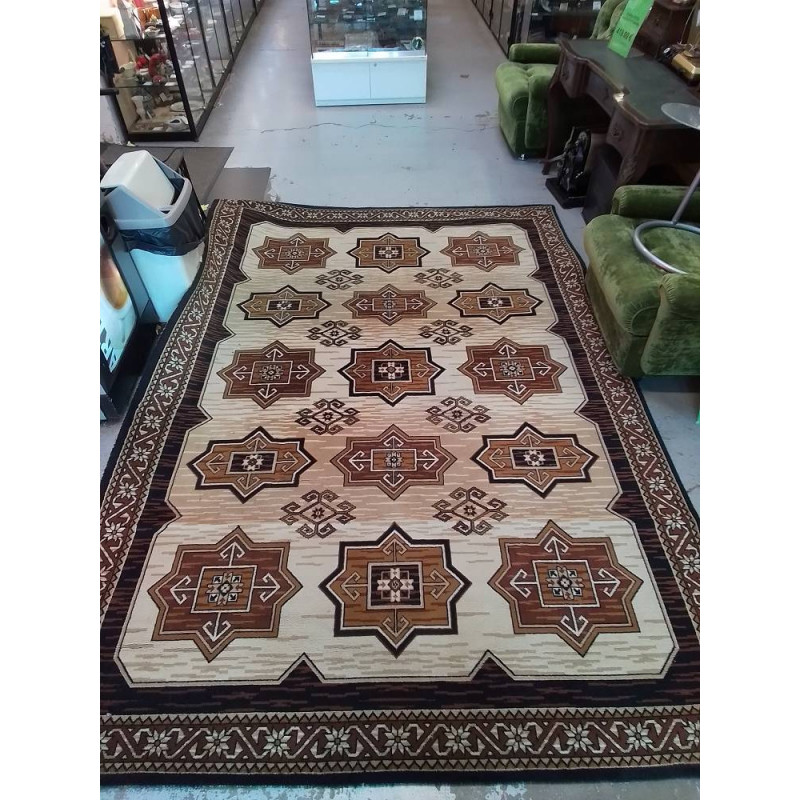 TAPIS TON BRUN FORME GÉOMÉTRIQUE 290X200
