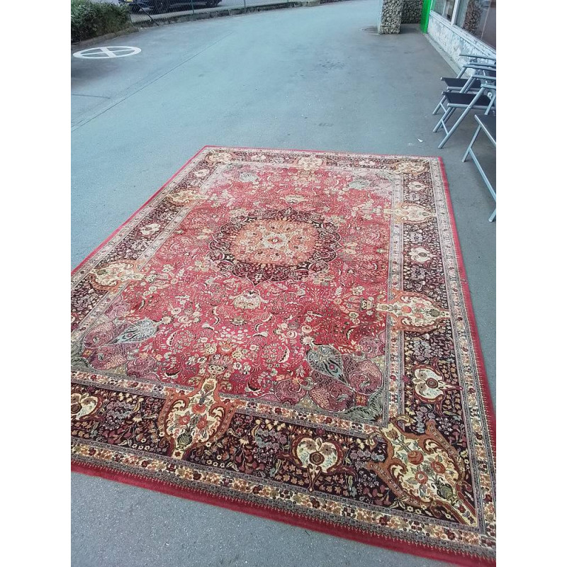 TAPIS EN LAINE TON ROUGE 350X250