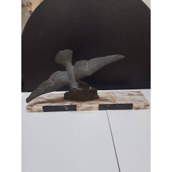 STATUE MARBRE ET METAL ART...
