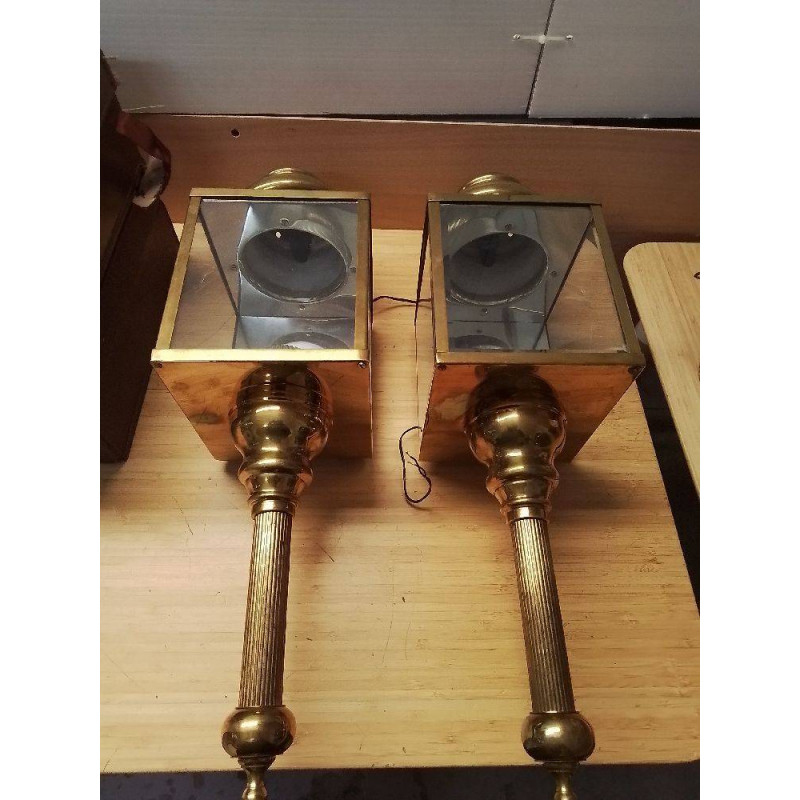 LOT LAMPE DE FIACRE LAITON GM