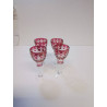 LOT VERRES CISELÉ COLORE ROSE