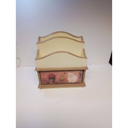 PORTE LETTRES EN BOIS CHAT