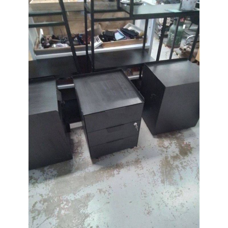 CAISSON DE BUREAU 3 TIROIRS NOIR LA PIECE