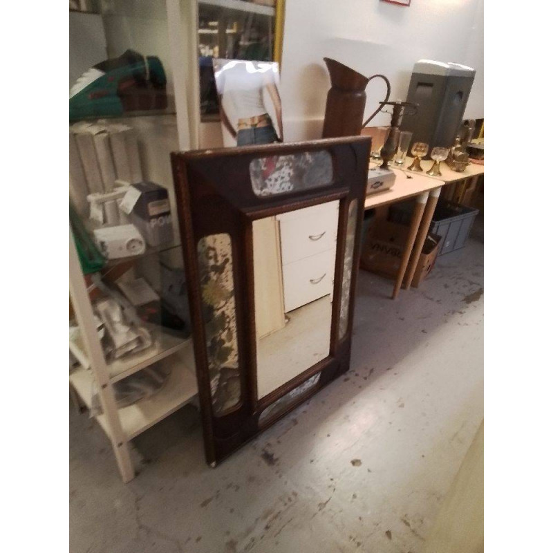 MIROIR STYLE ANCIEN MOTIF FLEURS 
