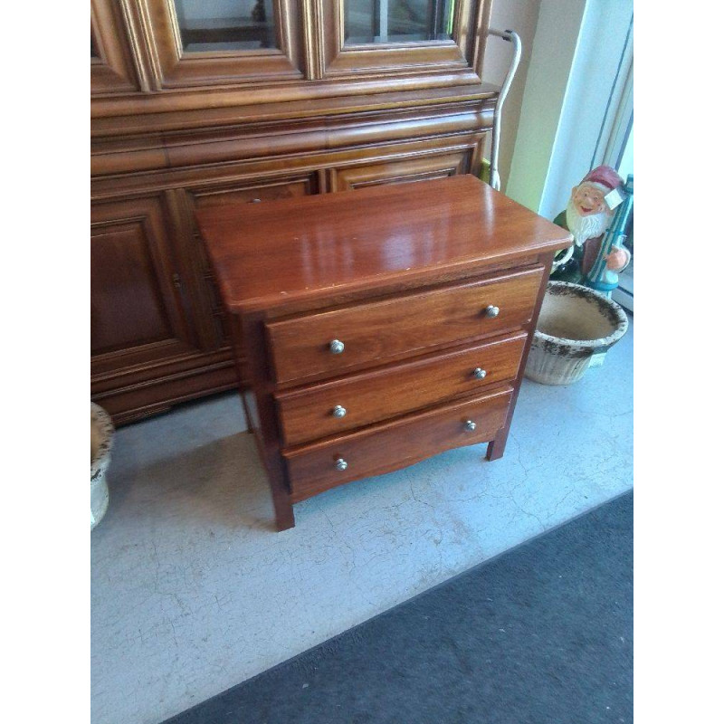 COMMODE 3 TIROIRS BOIS EXOTIQUE