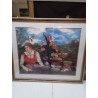 TABLEAU SIGNÉ MOTIF FEMME ET FRUITS
