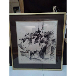 TABLEAU SIGNÉ MOTIF PAYSAGE...
